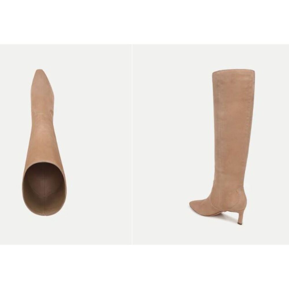 Veronica Beard Kinna Tall Suede Knee High Boots Sz 8 WIDE CALF NIB 780 Sand - Picture 3 of 14